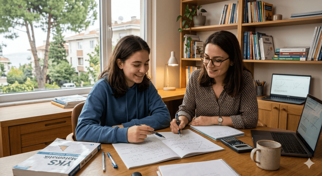 YKS matematik sınavına hazırlık için Yeşilköy'de bire bir özel ders alan öğrenci.